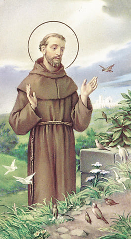 Italian Paper Holy Cards, 2"x4", Blank Back, St. Francis of Assisi, 100-Pack, # 5972