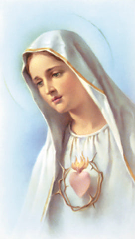 Italian Paper Holy Cards, 2"x4", Blank Back, Immaculate Heart of Mary, 100-Pack, # 5973