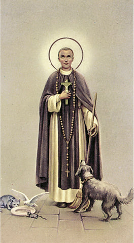 Italian Paper Holy Cards, 2"x4", Blank Back, St. Martin of Porres, 100-Pack, # 5974