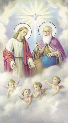 Italian Paper Holy Cards, 2"x4", Blank Back, Holy Trinity, 100-Pack, # 5976