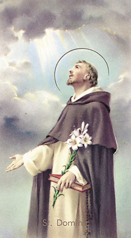 Italian Paper Holy Cards, 2"x4", Blank Back, St. Dominic, 100-Pack, # 5978