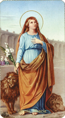 Italian Paper Holy Cards, 2"x4", Blank Back, St. Tecla, 100-Pack, # 5983