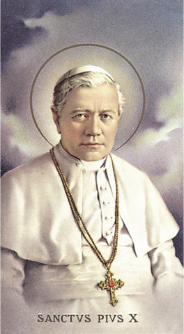 Italian Paper Holy Cards, 2"x4", Blank Back, St. Pius X, 100-Pack, # 5985