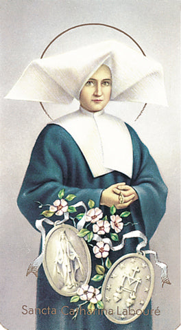Italian Paper Holy Cards, 2"x4", Blank Back, St. Catherine Laboure, 100-Pack, # 5990