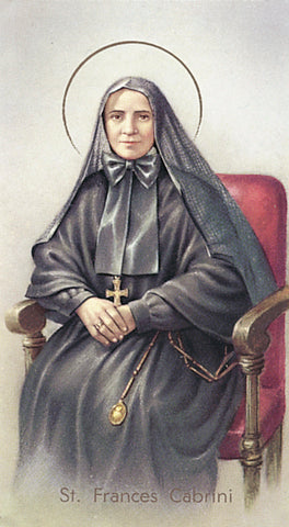 Italian Paper Holy Cards, 2"x4", Blank Back, St. Frances Cabrini, 100-Pack, # 5991