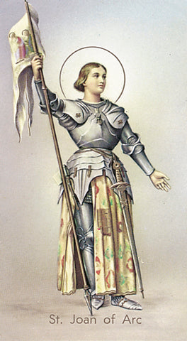 Italian Paper Holy Cards, 2"x4", Blank Back, St. Joan of Arc, 100-Pack, # 5993