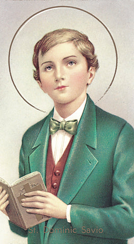 Italian Paper Holy Cards, 2"x4", Blank Back, St. Dominic Savio, 100-Pack, # 5999