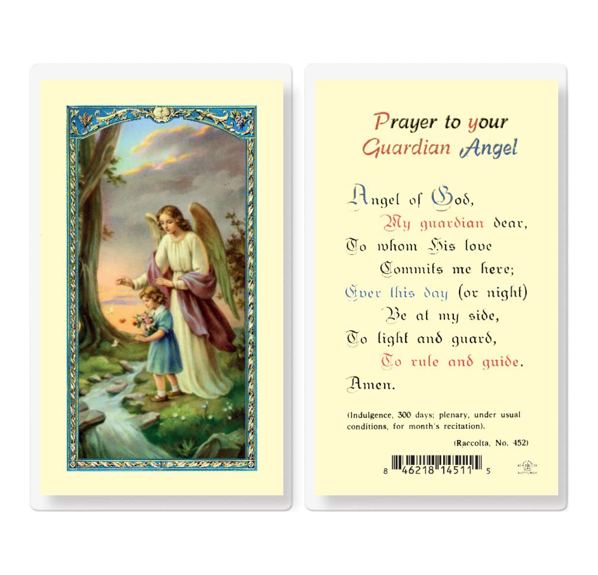 Girl/guardian Angel Laminated Holy Card, 25-Pack, # 99832