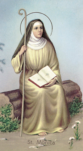Italian Paper Holy Cards, 2"x4", Blank Back, St. Monica, 100-Pack, # 6006