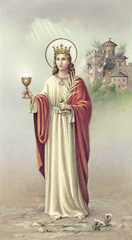 Italian Paper Holy Cards, 2"x4", Blank Back, St. Barbara, 100-Pack, # 6009