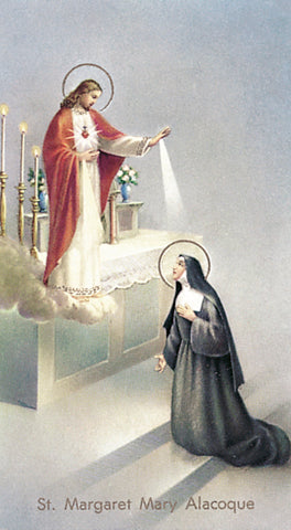 Italian Paper Holy Cards, 2"x4", Blank Back, St. Margaret Mary Alacoque, 100-Pack, # 6010