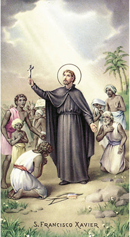 Italian Paper Holy Cards, 2"x4", Blank Back, St. Francis Xavier, 100-Pack, # 6011