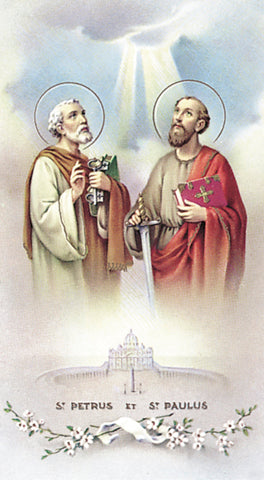 Italian Paper Holy Cards, 2"x4", Blank Back, Sts. Peter and Paul, 100-Pack, # 6013