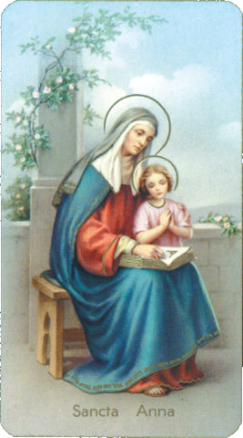 Italian Paper Holy Cards, 2"x4", Blank Back, St. Anne, 100-Pack, # 6015