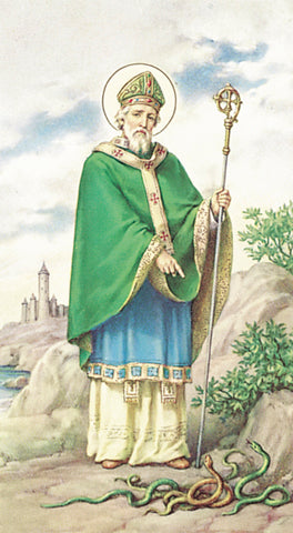 Italian Paper Holy Cards, 2"x4", Blank Back, St. Patrick, 100-Pack, # 6028