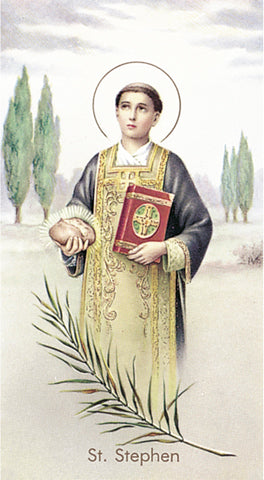 Italian Paper Holy Cards, 2"x4", Blank Back, St. Stephen, 100-Pack, # 6054