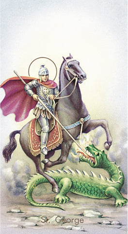 Italian Paper Holy Cards, 2"x4", Blank Back, St. George, 100-Pack, # 6056