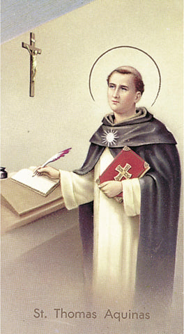 Italian Paper Holy Cards, 2"x4", Blank Back, St. Thomas Aquinas, 100-Pack, # 6064