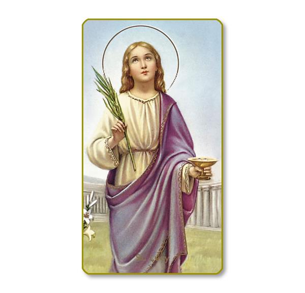 Italian Paper Holy Cards, 2"x4", Blank Back, St. Lucy, 100-Pack, # 6075
