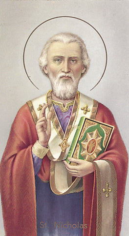 Italian Paper Holy Cards, 2"x4", Blank Back, St. Nicholas, 100-Pack, # 6076