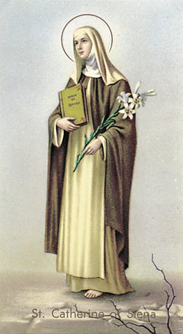 Italian Paper Holy Cards, 2"x4", Blank Back, St. Catherine of Siena, 100-Pack, # 6088
