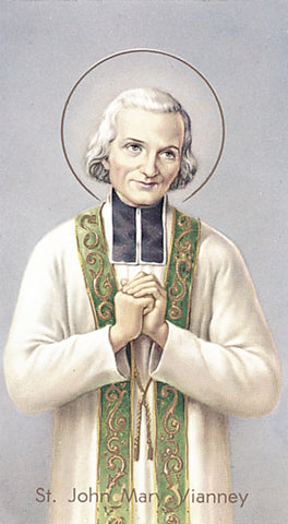 Italian Paper Holy Cards, 2"x4", Blank Back, St. John Mary Vianney, 100-Pack, # 6092