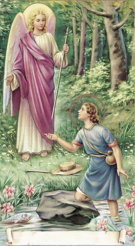 Italian Paper Holy Cards, 2"x4", Blank Back, St. Raphael the Archangel, 100-Pack, # 6097