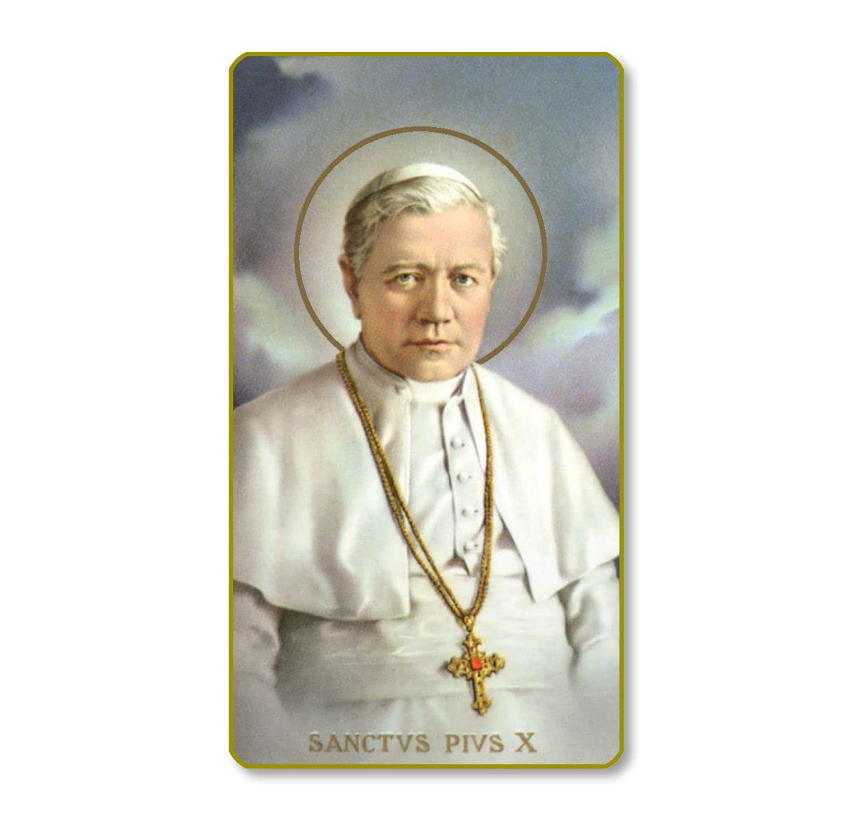 St. Pius X Italian Paper Holy Cards, 2"x4", Blank Back, 100-Pack, # 5985