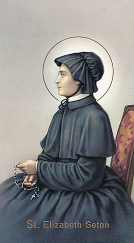 Italian Paper Holy Cards, 2"x4", Blank Back, St. Elizabeth Ann Seton, 100-Pack, # 6110