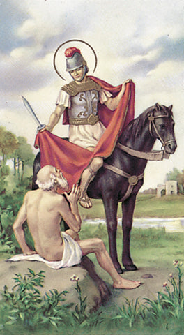 Italian Paper Holy Cards, 2"x4", Blank Back, St. Martin of Tours, 100-Pack, # 6111