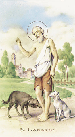Italian Paper Holy Cards, 2"x4", Blank Back, St. Lazarus, 100-Pack, # 6112