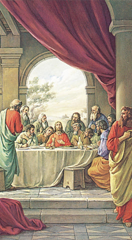 Italian Paper Holy Cards, 2"x4", Blank Back, The Last Supper, 100-Pack, # 6117