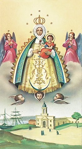 Italian Paper Holy Cards, 2"x4", Blank Back, Nuestra Senora de la Regla, 100-Pack, # 6130