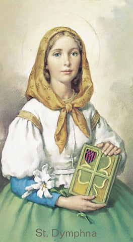 Italian Paper Holy Cards, 2"x4", Blank Back, St. Dymphna, 100-Pack, # 6134