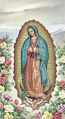 Italian Paper Holy Cards, 2"x4", Blank Back, Our Lady of Guadalupe, 100-Pack, # 6138