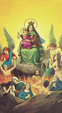 Italian Paper Holy Cards, 2"x4", Blank Back, Nuestra Senora del Carmen, 100-Pack, # 6143