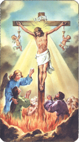 Italian Paper Holy Cards, 2"x4", Blank Back, Crucifixion, 100-Pack, # 6151