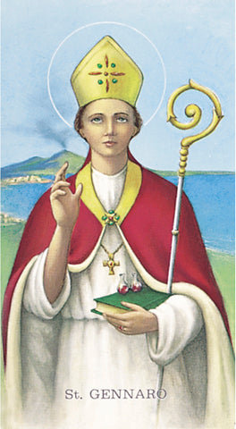 Italian Paper Holy Cards, 2"x4", Blank Back, St. Gennaro, 100-Pack, # 6158
