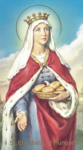 Italian Paper Holy Cards, 2"x4", Blank Back, St. Elizabeth of Hungary, 100-Pack, # 6163