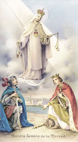 Italian Paper Holy Cards, 2"x4", Blank Back, Our Lady of Mercy, 100-Pack, # 6165