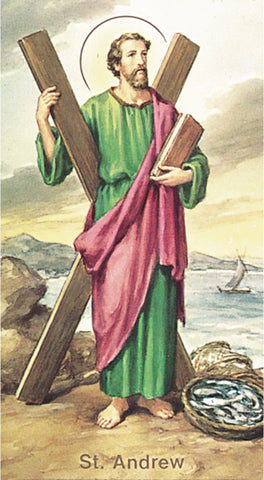 Italian Paper Holy Cards, 2"x4", Blank Back, St. Andrew, 100-Pack, # 6166