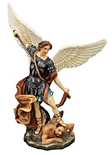 8" St. Michael Full Color Resin Statue, # 67726