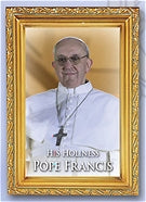 Antique Gold Frame, 5.75"X7.25" overall, Under Glass Easel Back, Pope Francis, # 61763