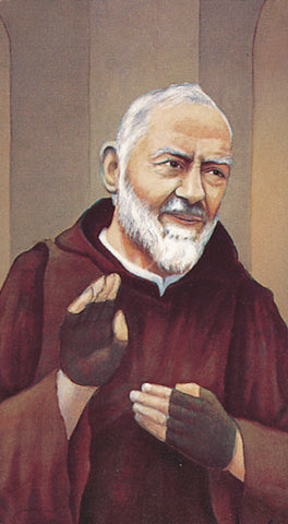 Italian Paper Holy Cards, 2"x4", Blank Back, St. Pio of Pietrelcina, 100-Pack, # 6180
