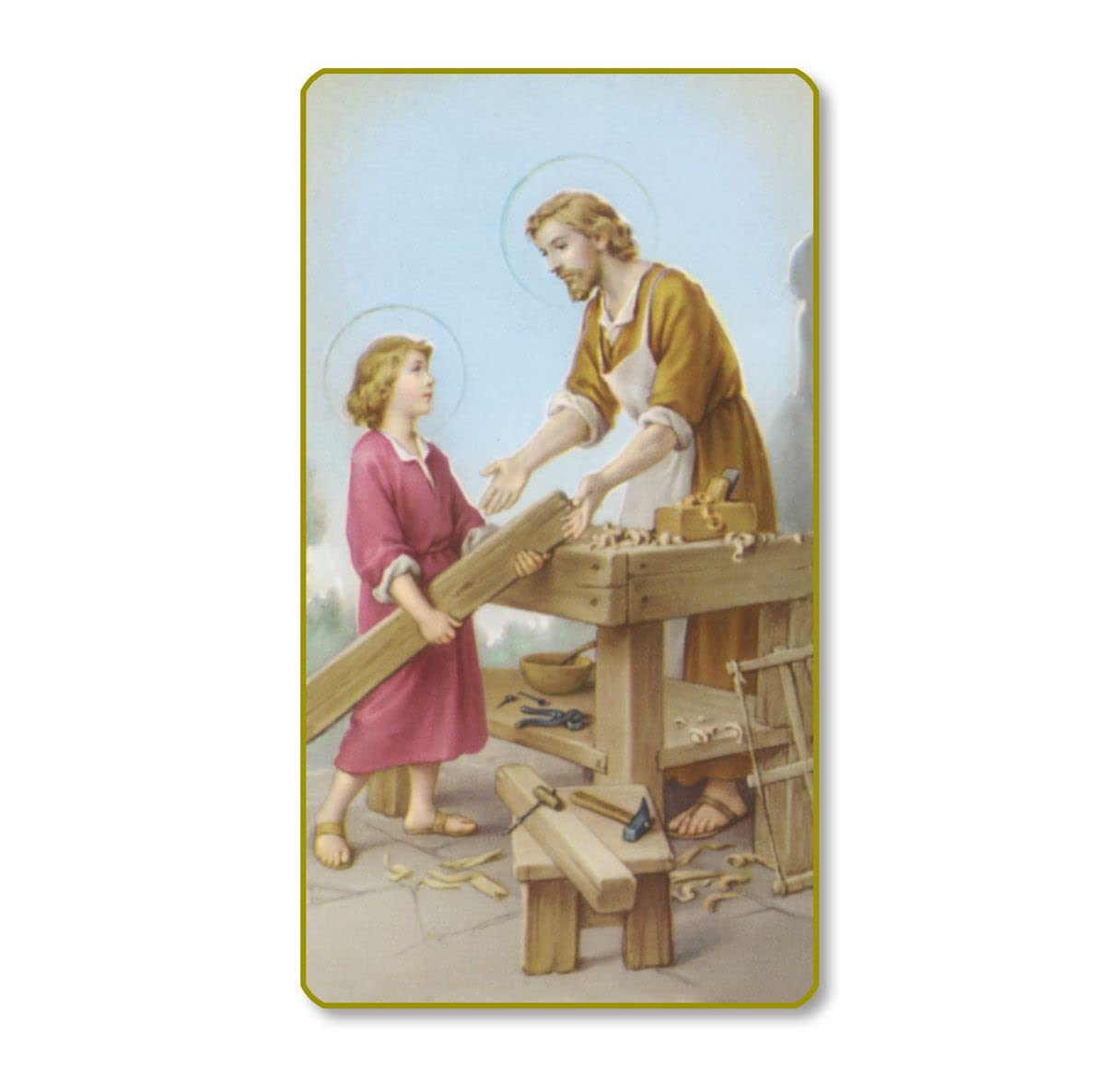 St. Joseph the Worker Italian Paper Holy Cards, 2"x4", Blank Back, 100-Pack, # 6157