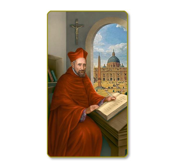 St. Robert Bellarmine Italian Paper Holy Cards, 2"x4", Blank Back, 100-Pack