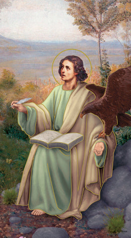 Italian Paper Holy Cards, 2"x4", Blank Back, St. John the Evangelist, 100-Pack, # 6218
