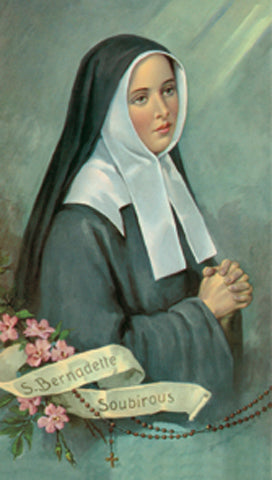 Italian Paper Holy Cards, 2"x4", Blank Back, St. Bernadette, 100-Pack, # 6225