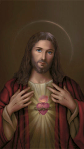 Italian Paper Holy Cards, 2"x4", Blank Back, Sacred Heart, 100-Pack, # 6236
