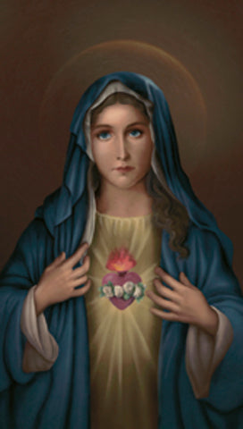 Italian Paper Holy Cards, 2"x4", Blank Back, Immaculate Heart of Mary, 100-Pack, # 6237
